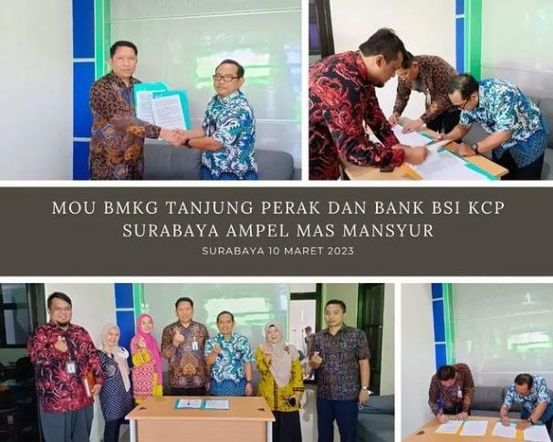 MOU BMKG Tanjung Perak dan Bank BSI KCP Surabaya Sunan Ampel Mas Mansyur